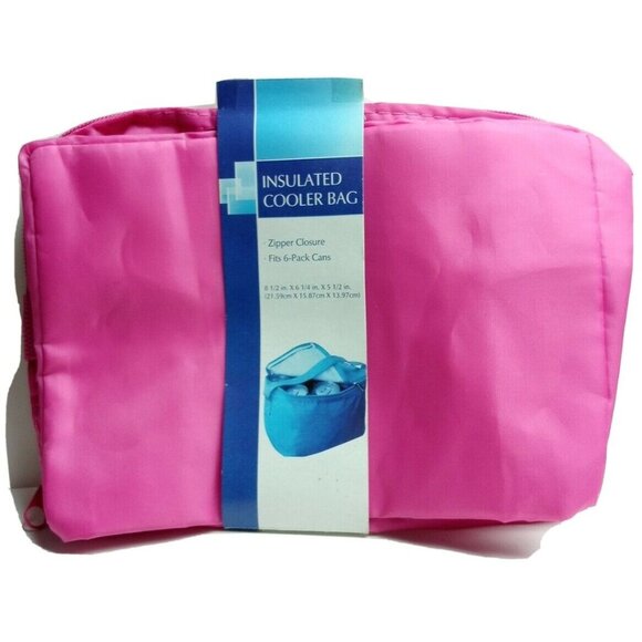 Travel Insulated Cooler Bag 6 Can Fit Soft Sided Portable Handle Fold Down - Picture 2 of 4